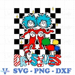 funny dr seuss thing 1 thing 2 svg