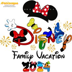 disney family vacation 2024 minnie head png