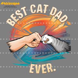 best cat dad ever cat paw png digital download files