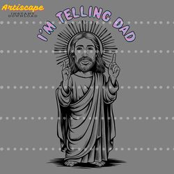 vintage im telling dad jesus png digital download files