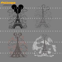 disney mickey mouse ears x eiffel tower svg png bundle