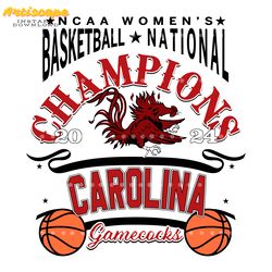 ncaa south carolina gamecocks 2024 champions basketball svg