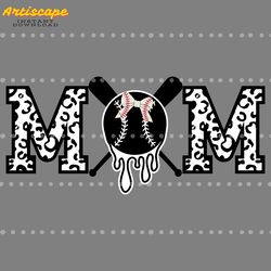 mom baseball bow tie leopard svg digital download