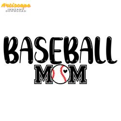 baseball mom heart svg digital download digital download files