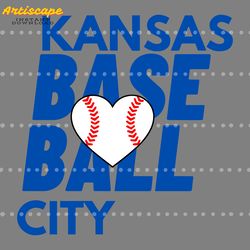 kansas city baseball heart svg digital download