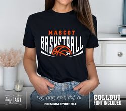 basketball team template svg png, mascot template svg, basketball svg, your team svg, basketball mascot, basketball team