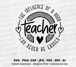 teacher svg,the influence of a good teacher can never be erased shirt svg, teachers quote, teacher shirt, best teacher s