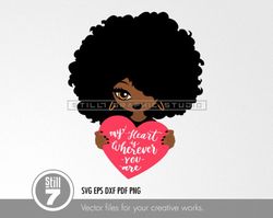 afro woman svg - love svg - svg cutting file