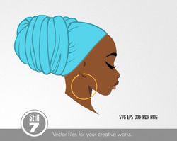 black woman svg - headwrap svg - african american svg - svg cutting file