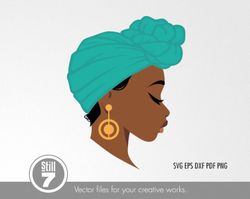 black woman svg - headwrap svg - svg cutting file