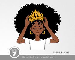 african american queen svg - black woman svg - svg cutting file