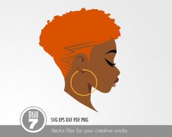 black woman svg - haircut svg - svg cutting file