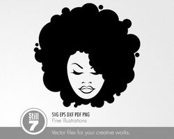 afro woman svg - quotes svg - svg cutting files - eps dxf pdf png
