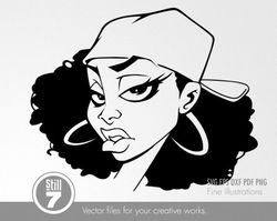 afro woman svg - model- svg cutting files - eps dxf pdf png