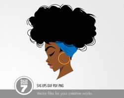 black woman svg - afro woman svg - eps dxf pdf png