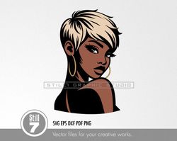 svg design african american woman's face svg