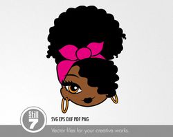 afro puff svg - black woman svg - svg cutting file