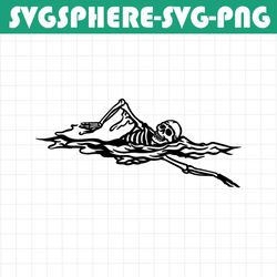 swimming skeleton svg | swimmer svg | ocean pool dive diver diving athlete swim