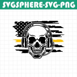 us dispatcher skull svg | first responder clipart | 911 emergency stencil | reecue cutfile | e