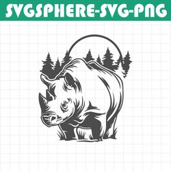 rhino svg | rhino png | animal svg | rhino clipart | rhino cutfile | rhino instant downlo