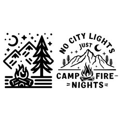no city light just camp fire nights camping svg