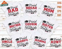 proud family of the graduate bundle svg, class of 2023 svg, 2023 graduation svg, senior 2023 svg, graduation cap svg, gr