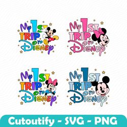 my 1st trip to disney mickey minnie mouse svg bundle