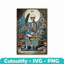 the tortured poets department skeleton tarot card png