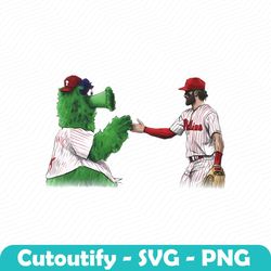 phillie phanatic with philadelphia phillies player png