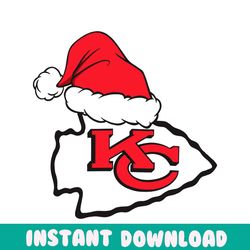 retro nfl kansas city chiefs santa hat svg cricut files