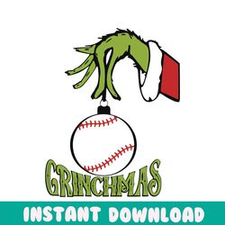 Vintage Baseball Grinchmas SVG Graphic Design File