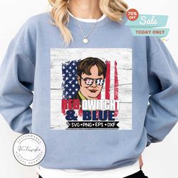 red dwight blue svg, the office tv show svg, cricut file, svg, 4th of july, american flag svg