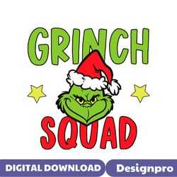grinch squad santa hat svg