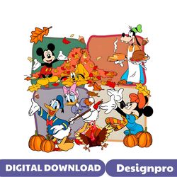 disney thanksgiving mickey and friends png sublimation