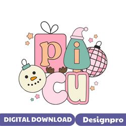 picu nurse pediatric christmas vibes svg for cricut files