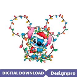 retro stitch christmas lights png