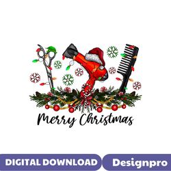 merry christmas hairstylist retro hairdresser png file