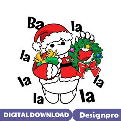 funny baymax christmas wreath svg digital cutting file