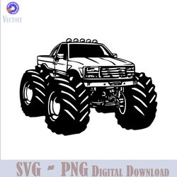 retro cartoon monster truck vector svg