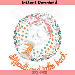 floral skull expensive difficult and talks back png
