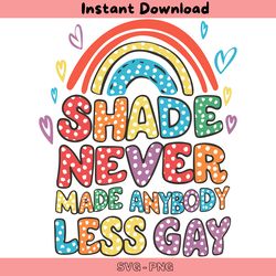 shade never made anybody less gay svg digital download files
