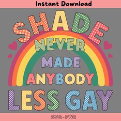 gay pride shade never made anybody less gay svg