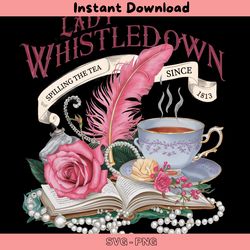 retro lady whistledown spilling the tea png
