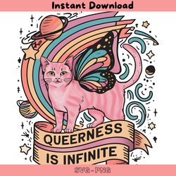 queerness is infinite rainbow cat png digital download files