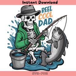 vintage reel cool dad fishing png digital download files