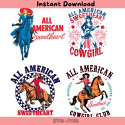 all american sweetheart happy 4th of july svg png bundle