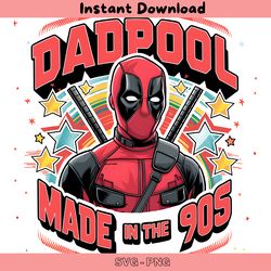 retro dadpool superhero dad png digital download files