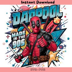 superhero dadpool made in the 90s png digital download files