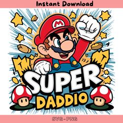 super daddio best dad cartoon svg digital download files