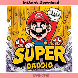 super daddio funny dad mario svg digital download files